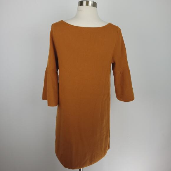 Moth Anthropologie Honey Caramel Chester Knit Sweater Dress Bell Sleeves Small - Picture 6 of 11